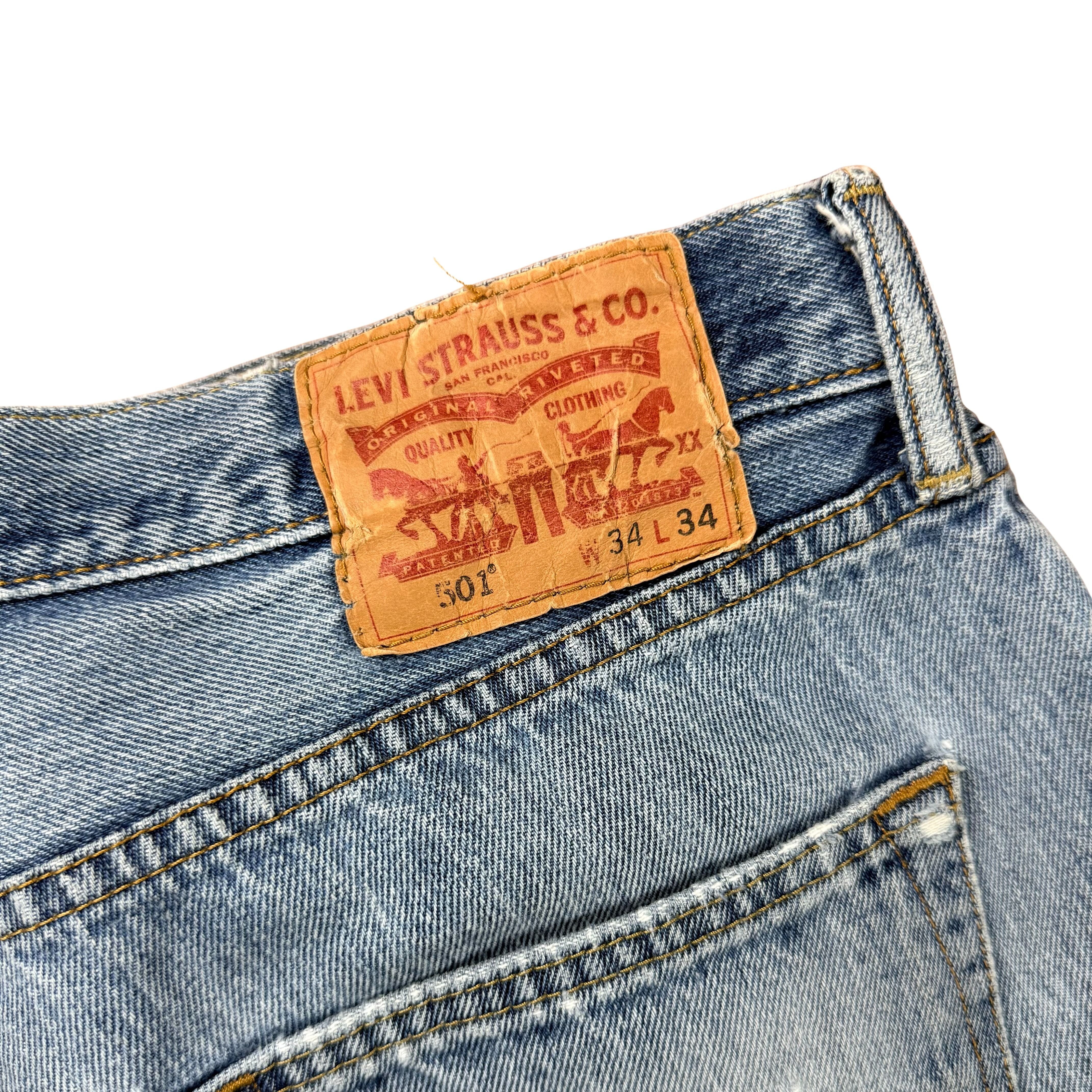 Vintage Levi's 501 Washed Jeans - L