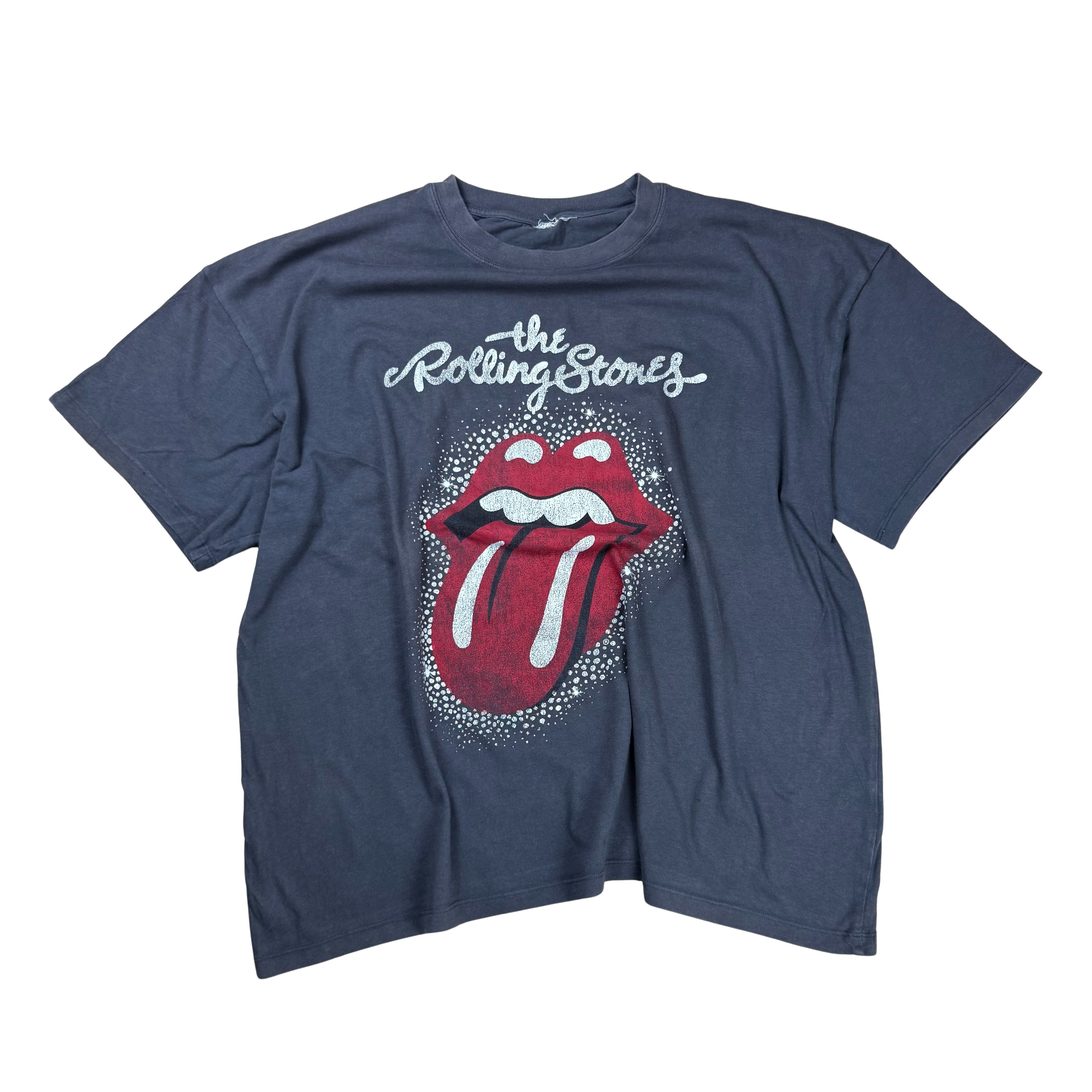 Vintage 90s Rolling Stones Washed Gray T-Shirt - XL