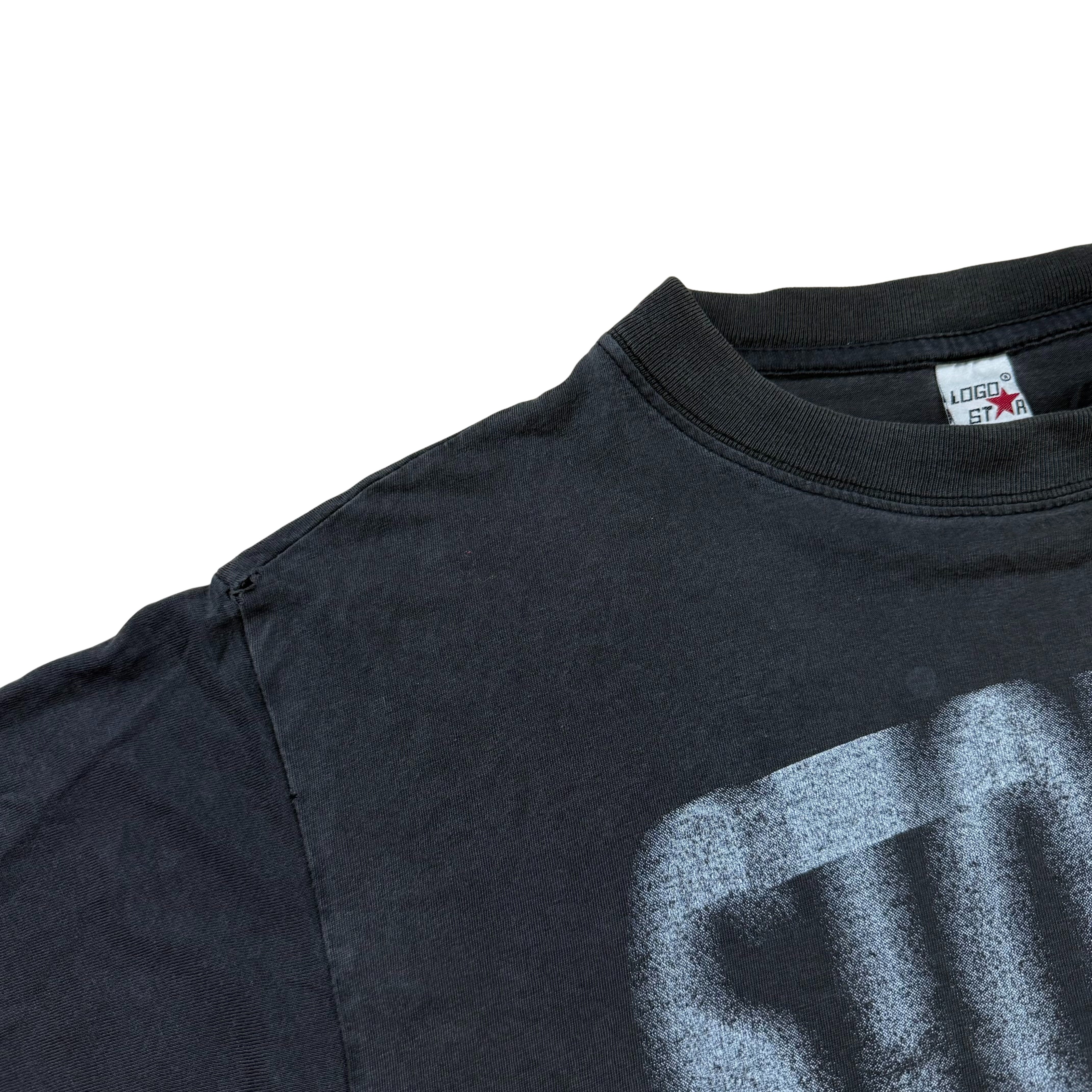 Vintage 90s Washed Gray Logo Star T-Shirt - S