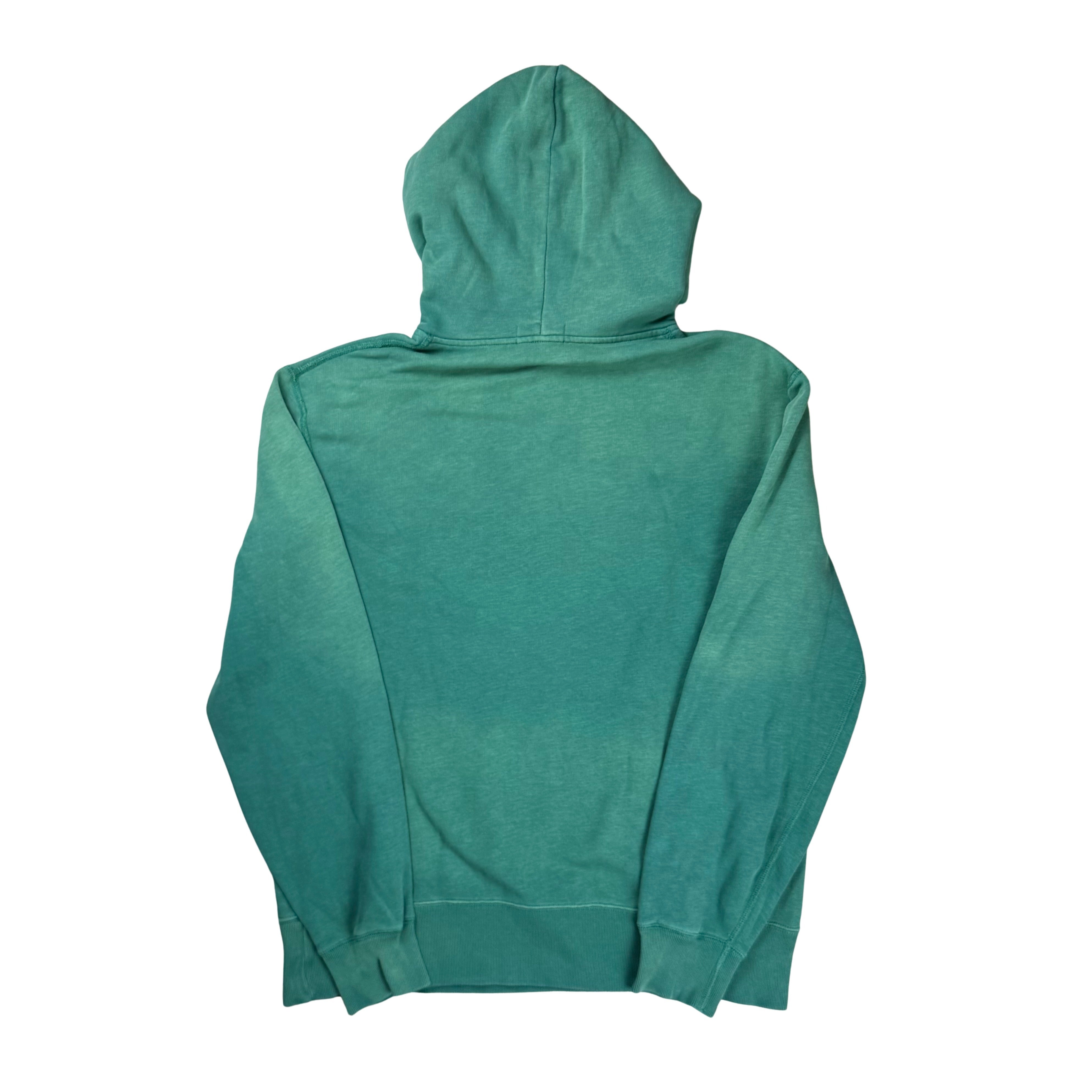 Vintage Washed Green Ralph Lauren College Hoodie - L