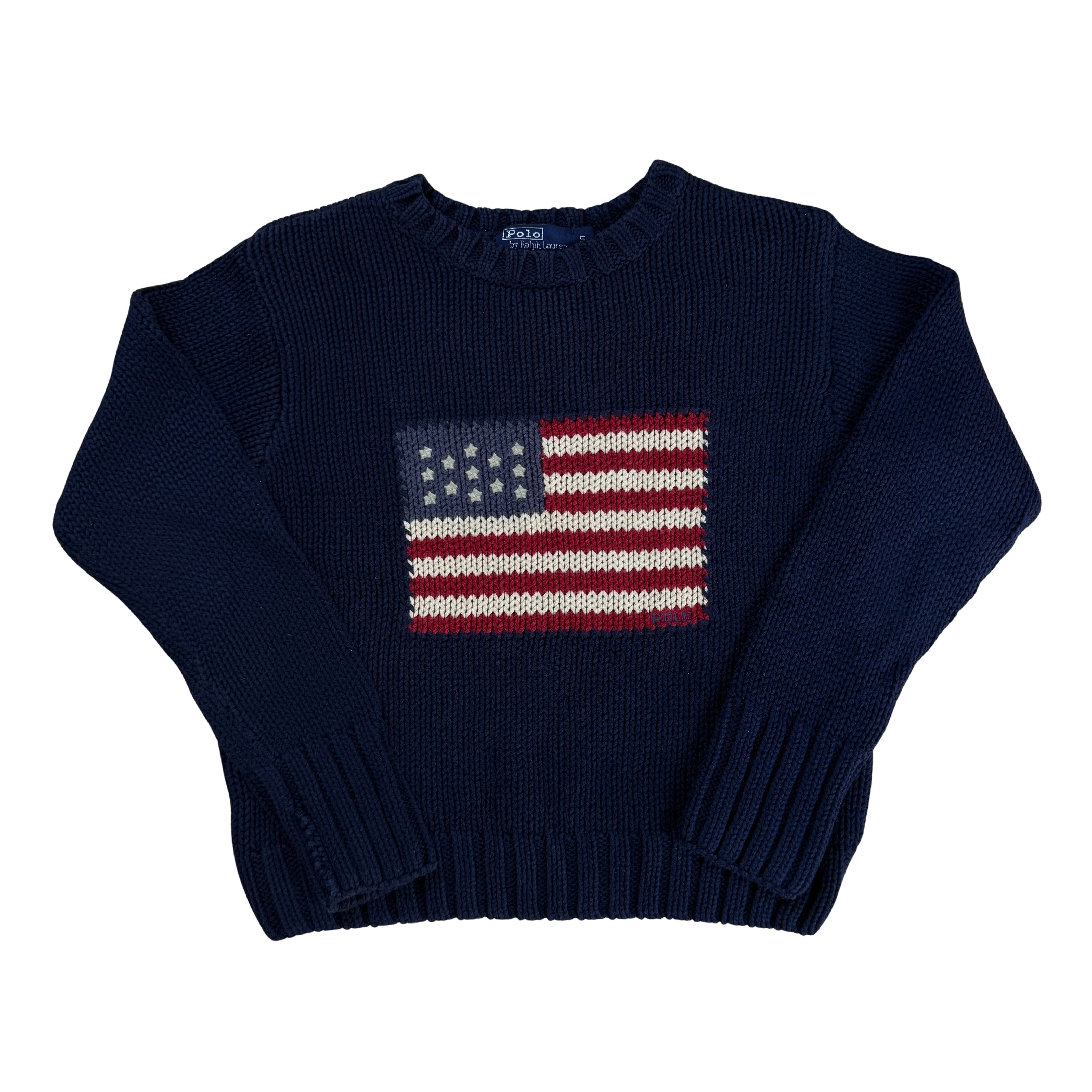 Vintage Ralph Lauren 90s USA Flag Strickpullover - 5