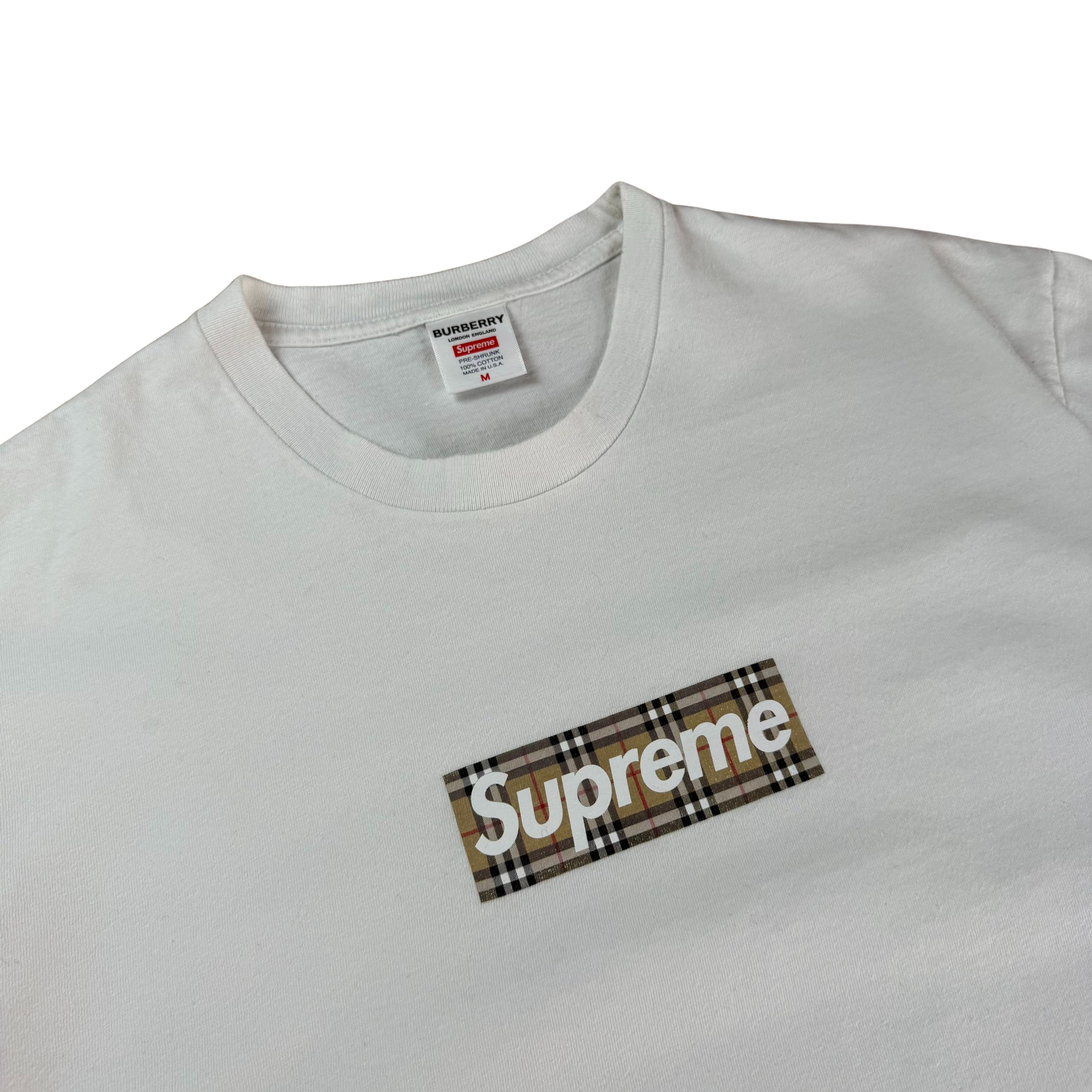Supreme Burberry Box Logo T-Shirt  - M