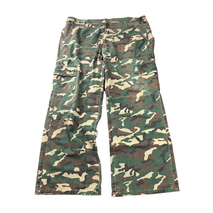 Vintage Washed US Army Camo Cargo Hose Flared  - L