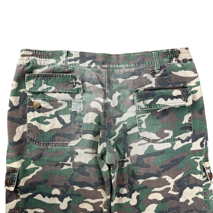 Vintage Washed US Army Camo Cargo Hose Flared  - L