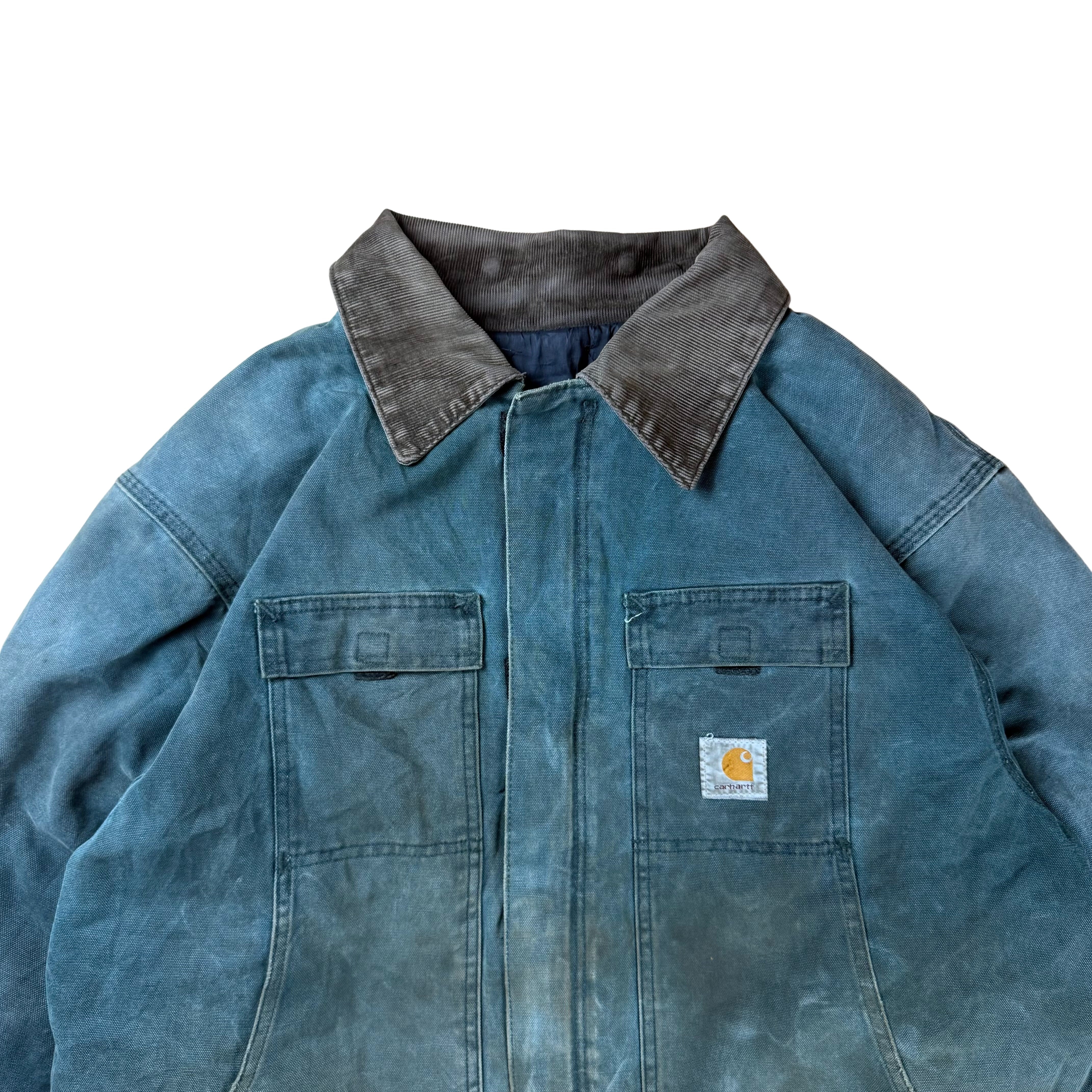 Vintage Carhartt Chore Jacket 90s Faded  - XL
