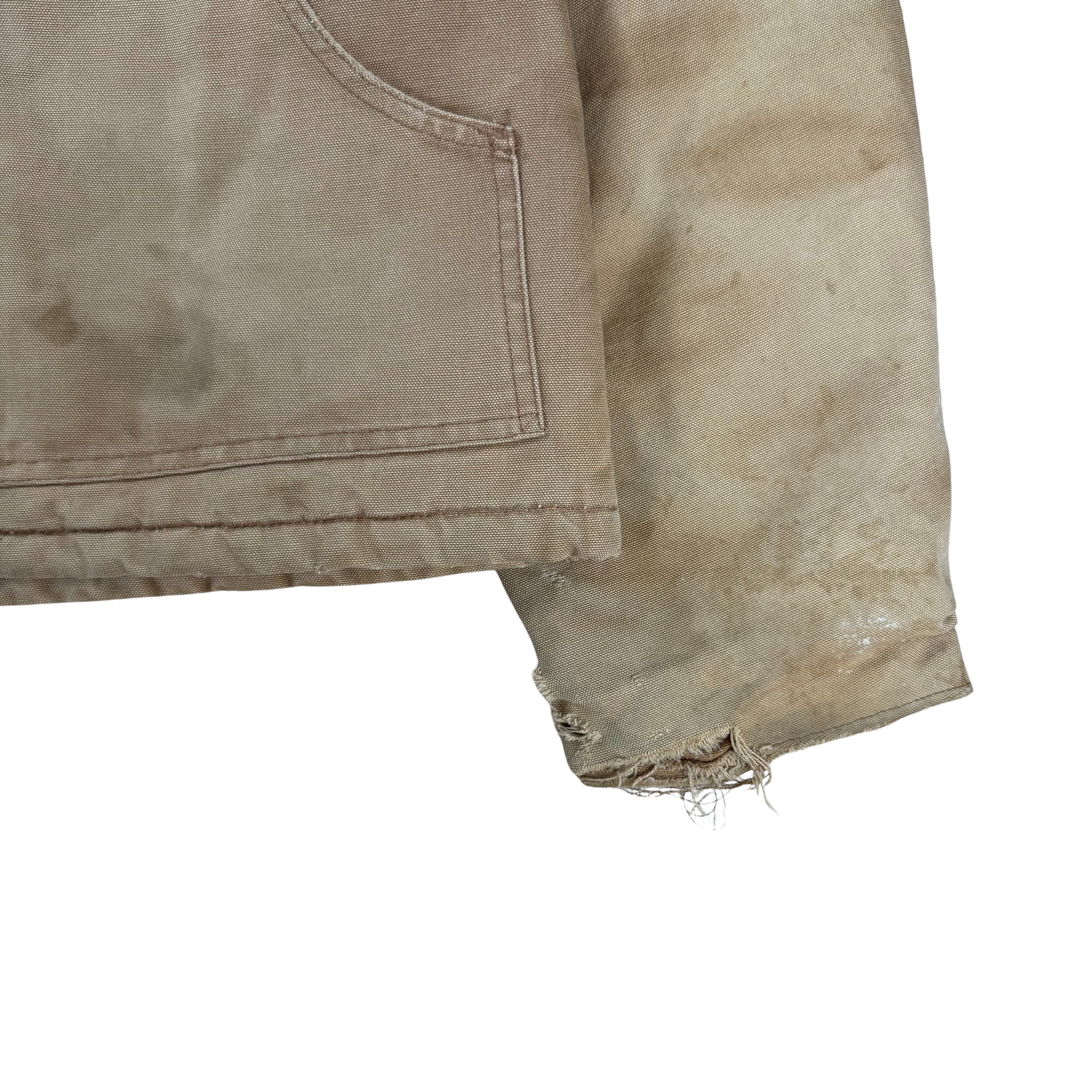 Vintage Carhartt Chore Jacket Hooded 90s Faded  - L