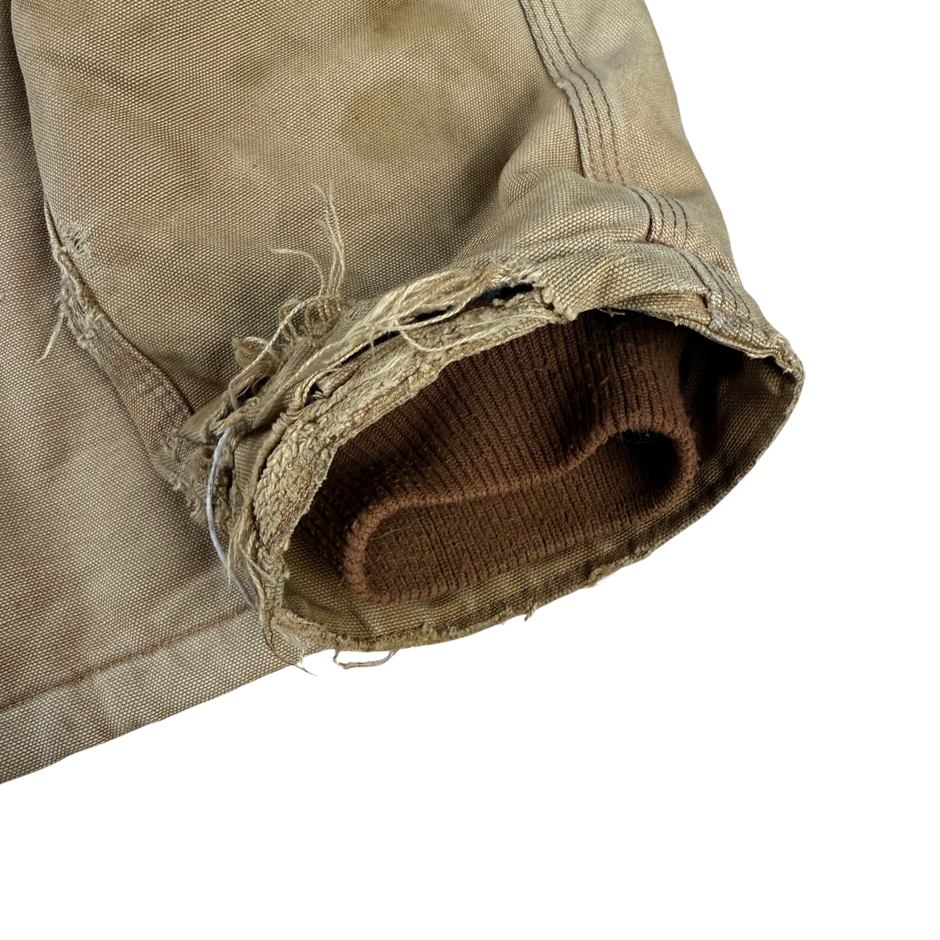 Vintage Carhartt Chore Jacket Hooded 90s Faded  - L