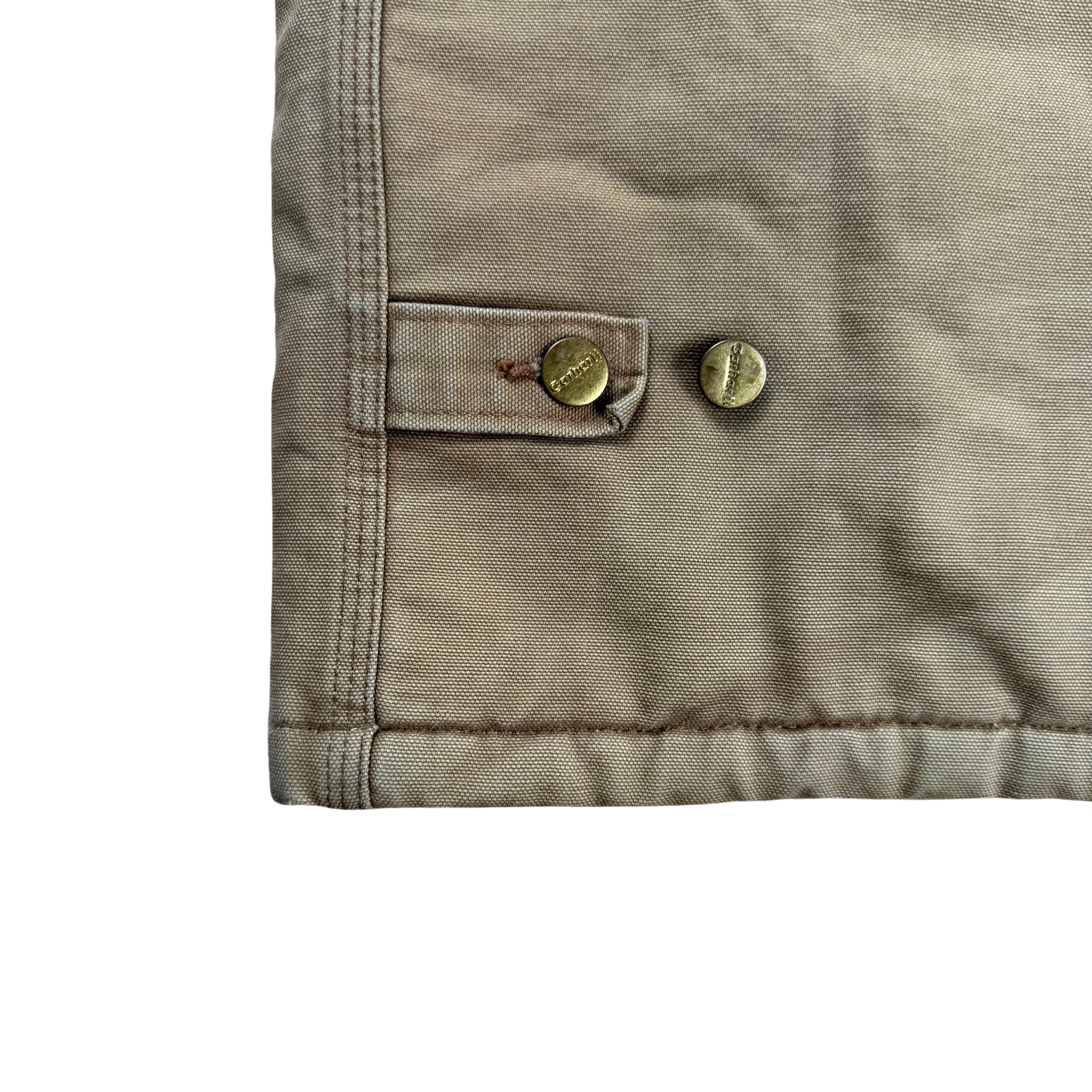 Vintage Carhartt Chore Jacket Hooded 90s Faded  - L