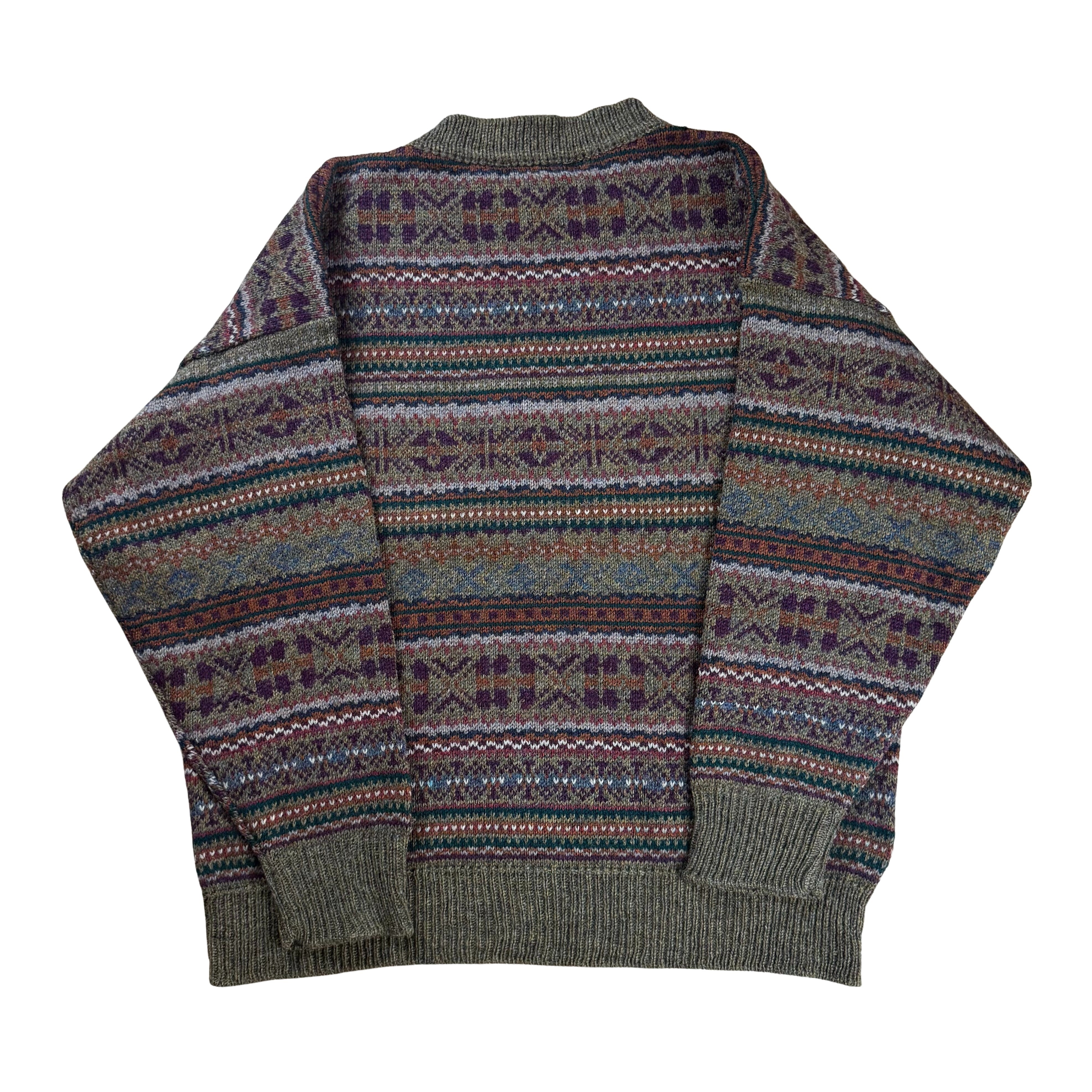 Vintage Timberland 90s Fair Isle Wool Knit Sweater  - L