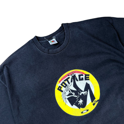 Vintage 90s Washed Black T-Shirt  - XL