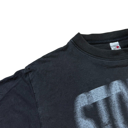 Vintage 90s Washed Gray Logo Star T-Shirt  - S