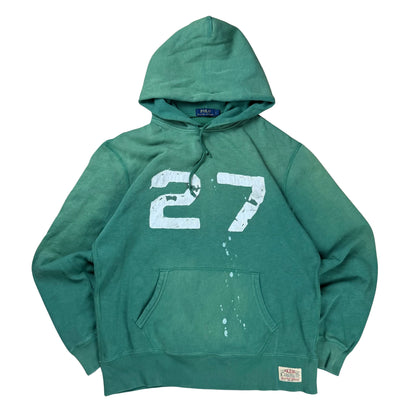 Vintage Washed Green Ralph Lauren College Hoodie  - L