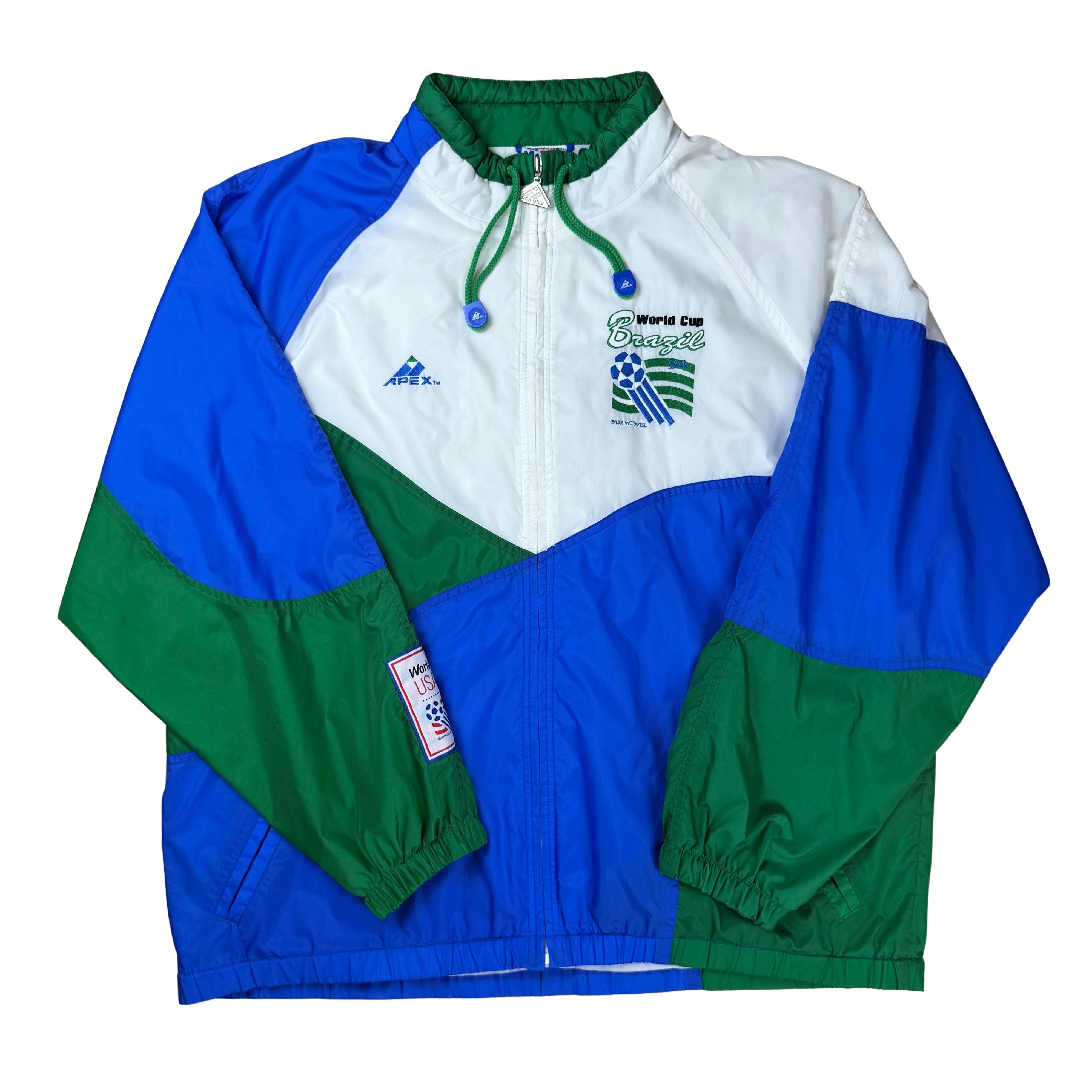 Vintage 90s Apex World Cup Brazil Nylon Jacket Rare  - XL